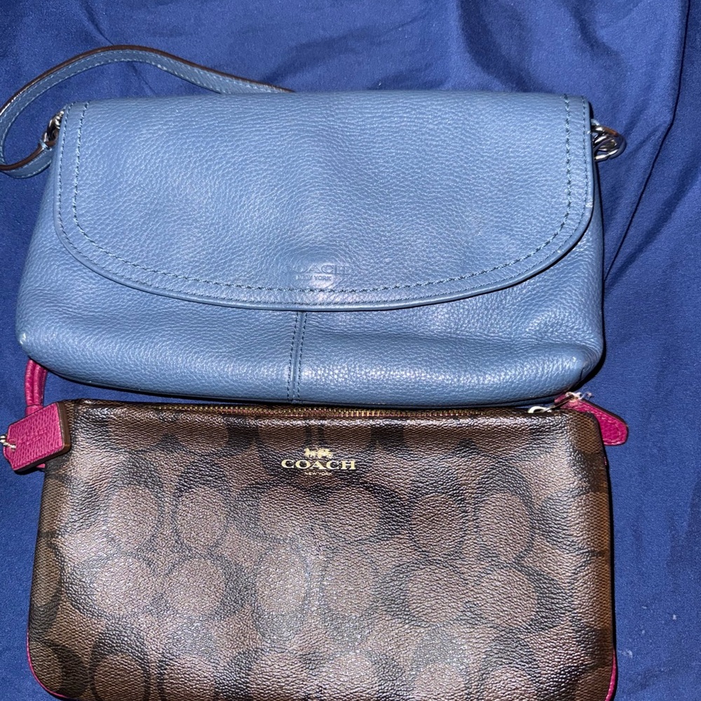 Coach Brown and Pink Wristlet